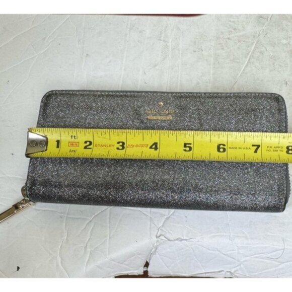 Kate Spade Lola Glitter Zippy Leather Large Zip Around Continental Wallet Clutch - Picture 15 of 16
